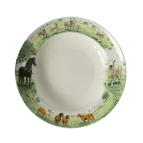 Bord 23 cm Diep Paard/Schaap