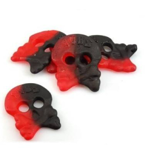 Bubs Raspberry / Liquorice Skulls 200gram