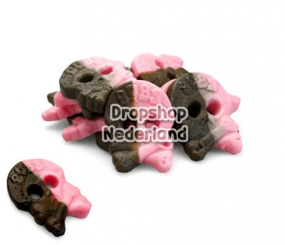 Bubs Foam Rasberry Liquorice Skulls 1 kilo