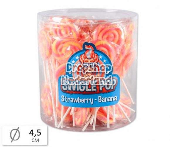 Dr. Sweet Swigle Pop Banana Strawberry 12 gram 50 stuks